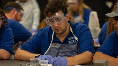 A student works at the UK CASE Institutes